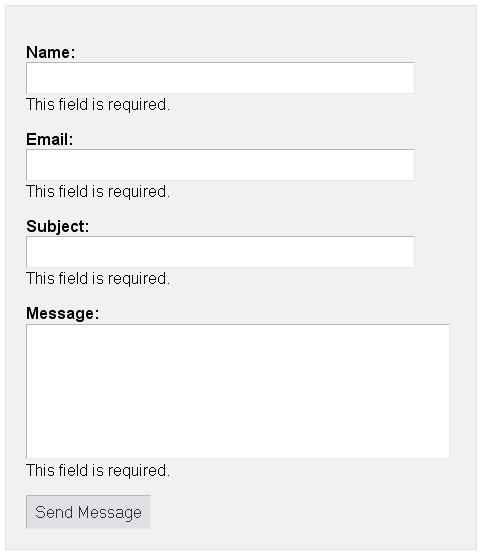 contact form with validation